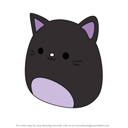 How to Draw Autumn the Black Cat from Squishmallows