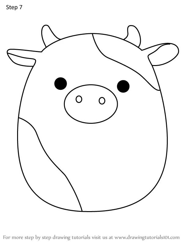 How to Draw Belana the Cow from Squishmallows (Squishmallows) Step by ...