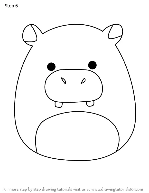 How to Draw Benedict the Hippo from Squishmallows (Squishmallows) Step ...