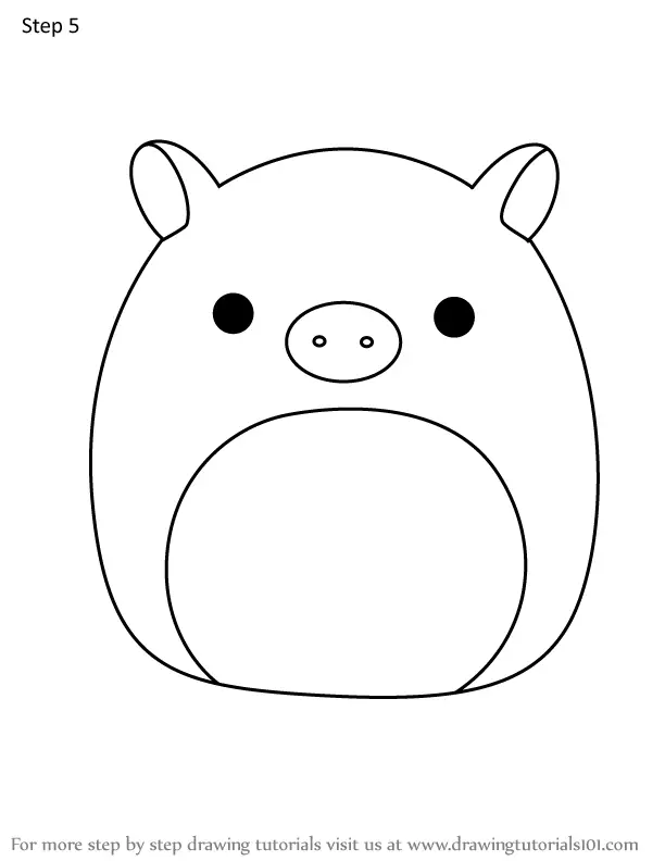 How to Draw Bessa the Pig from Squishmallows (Squishmallows) Step by ...