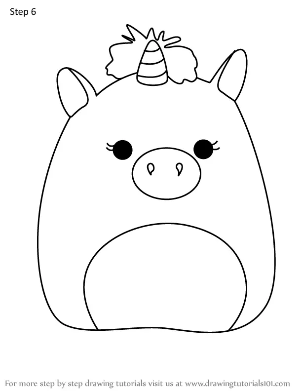 How to Draw Bevalee the Unicorn from Squishmallows (Squishmallows) Step ...