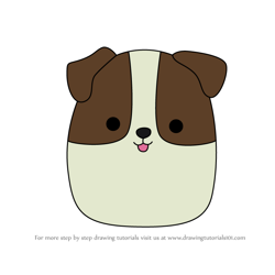 How to Draw Brenden the Jack Russell Terrier from Squishmallows