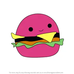 How to Draw Brissa the Hamburger from Squishmallows