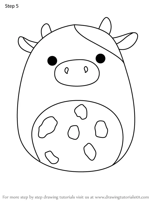 How to Draw Bubba the Cow from Squishmallows (Squishmallows) Step by ...