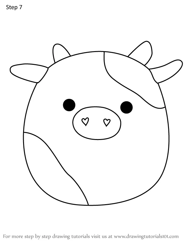 How to Draw Caedyn the Cow from Squishmallows (Squishmallows) Step by ...