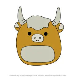 How to Draw Calton the Highland Cow from Squishmallows