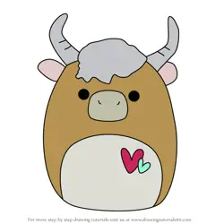 How to Draw Candela the Highland Cow from Squishmallows