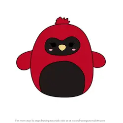 How to Draw Cazlan the Cardinal from Squishmallows