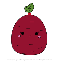 How to Draw Claudia the Beetroot from Squishmallows