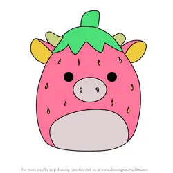 How to Draw Cleary the Strawberry Cow from Squishmallows