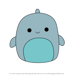 How to Draw Cyan the Blue Whale from Squishmallows