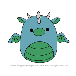 How to Draw Dalton the Dragon from Squishmallows