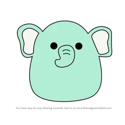 How to Draw Diego the Teal Elephant from Squishmallows