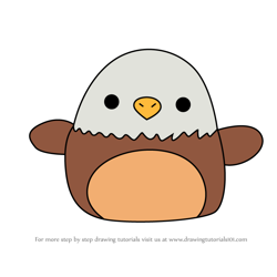 How to Draw Edward the Bald Eagle from Squishmallows