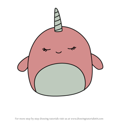 How to Draw Evie the Narwhal from Squishmallows