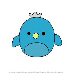 How to Draw Fernanda the Blue Bird from Squishmallows