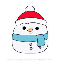 How to Draw Galindo the Snowman from Squishmallows