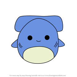 How to Draw Hakim the Hammerhead Shark from Squishmallows