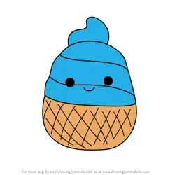 How to Draw Huck the Blue Ice Cream from Squishmallows