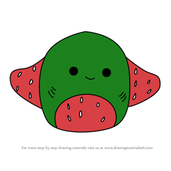 How to Draw Lai the Watermelon Mantaray from Squishmallows