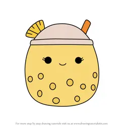 How to Draw Miki the Pineapple Boba Tea from Squishmallows