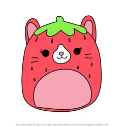 How to Draw Olma the Strawberry Cat from Squishmallows