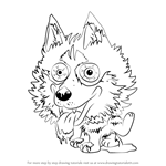 How to Draw Hideous Husky from The Ugglys Pet Shop