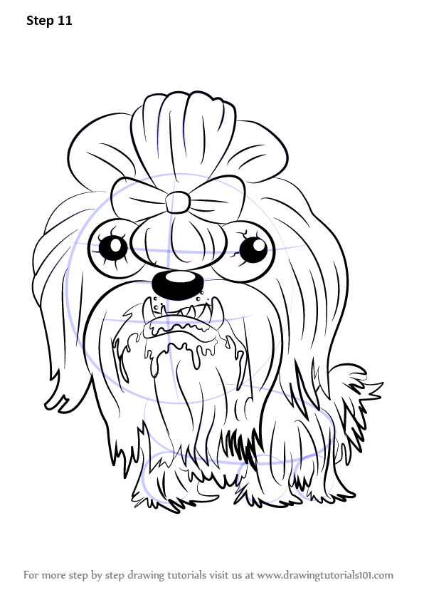 The Ugglys Pet Shop Coloring Pages : Learn How to Draw Smelly Shihtzu