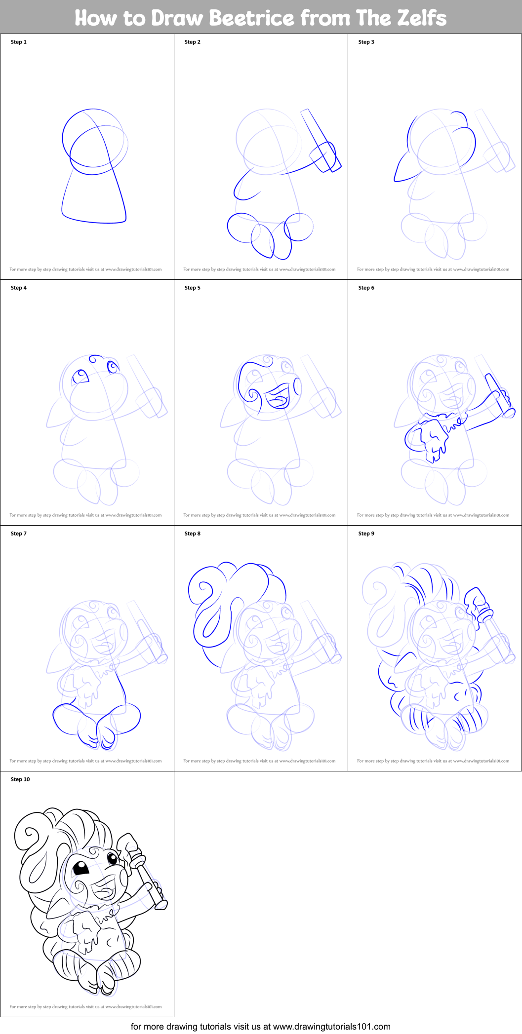 How to Draw Beetrice from The Zelfs (The Zelfs) Step by Step ...