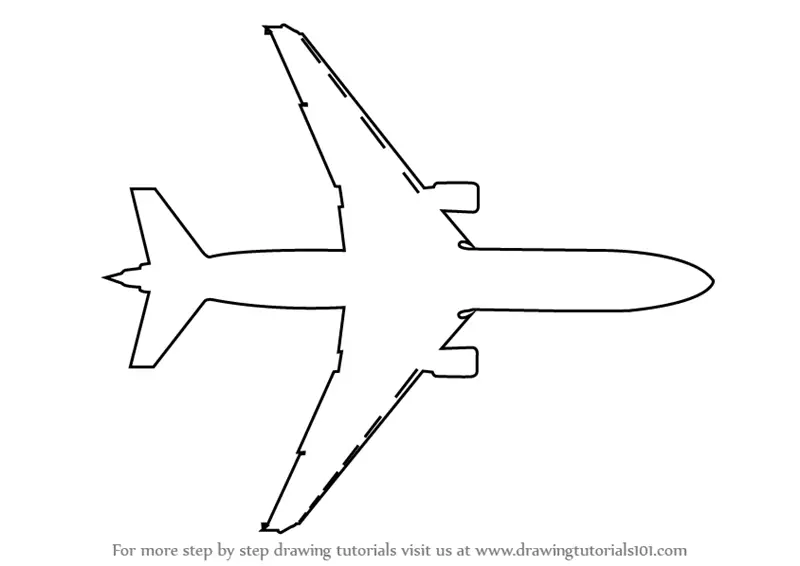 Learn How to Draw an Aeroplane Topview Airplanes Step by