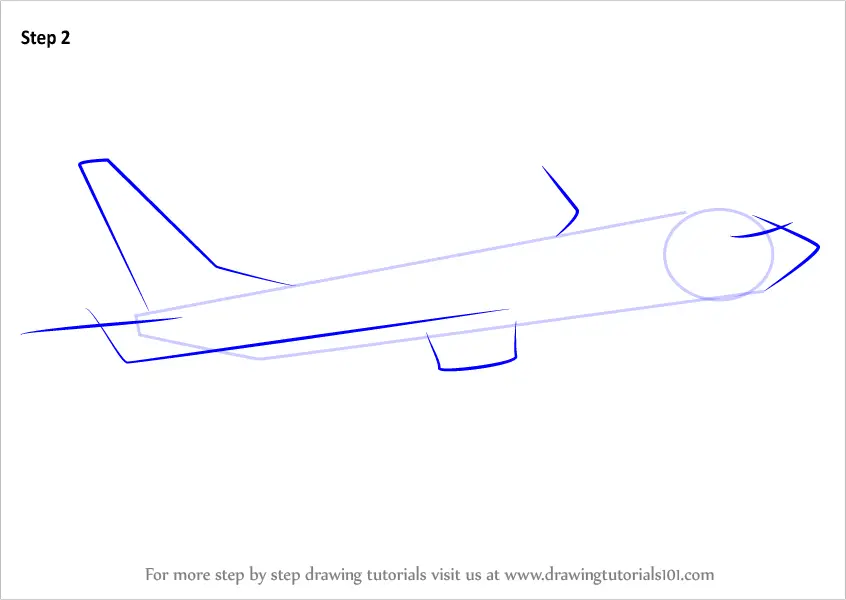 Learn How to Draw a Boeing 737 (Airplanes) Step by Step : Drawing Tutorials