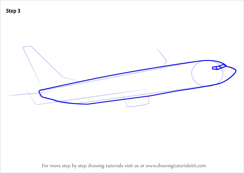 How to Draw a Boeing 737 (Airplanes) Step by Step