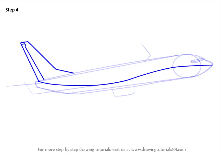 How to Draw a Boeing 737 (Airplanes) Step by Step | DrawingTutorials101.com