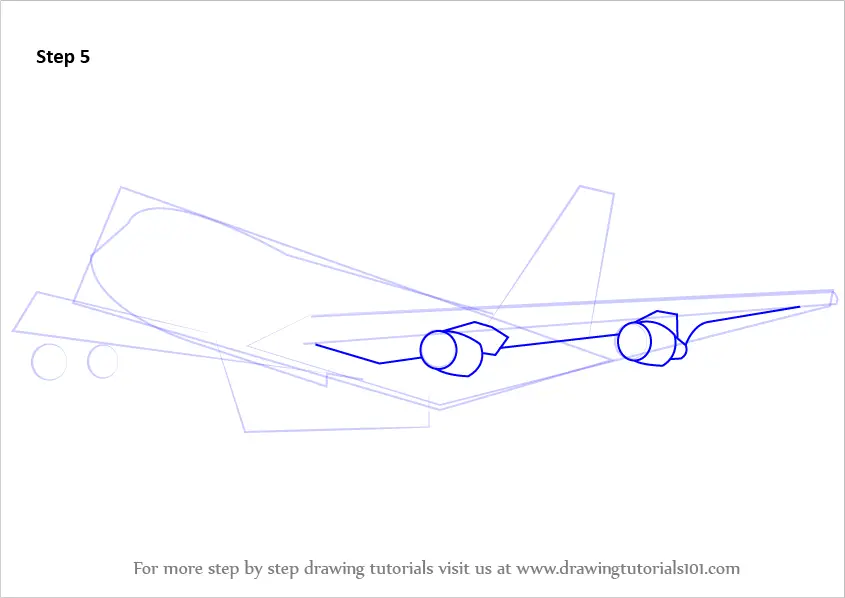 Learn How to Draw a Boeing 747 (Airplanes) Step by Step Drawing Tutorials