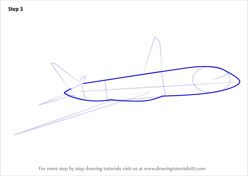 How to Draw a Boeing 787 (Airplanes) Step by Step | DrawingTutorials101.com