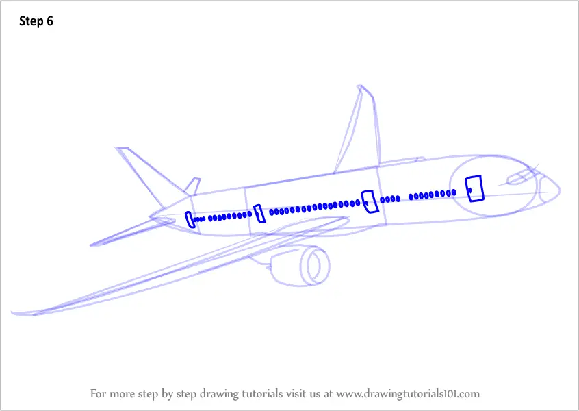 a 737 draw by step to step how to Boeing Draw by Step How Learn Step 787 a (Airplanes)