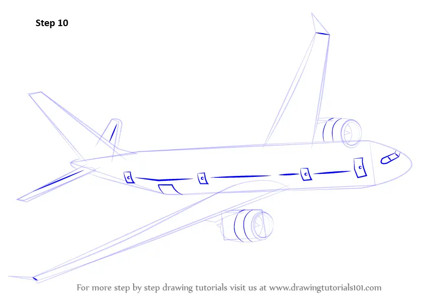 How to Draw Flying Boeing Aeroplane (Airplanes) Step by Step ...