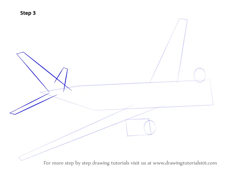 Learn How to Draw Flying Boeing Aeroplane (Airplanes) Step by Step