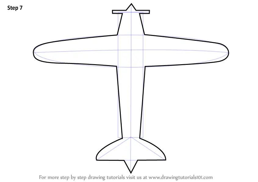 How to draw a simple airplane honcut