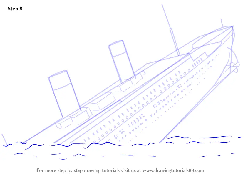 sinking titanic drawing