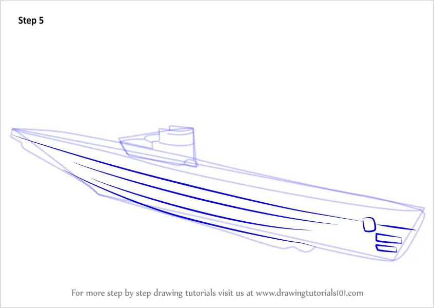 How to Draw a Uboat (Boats and Ships) Step by Step