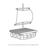 How to Draw a Wooden Raft