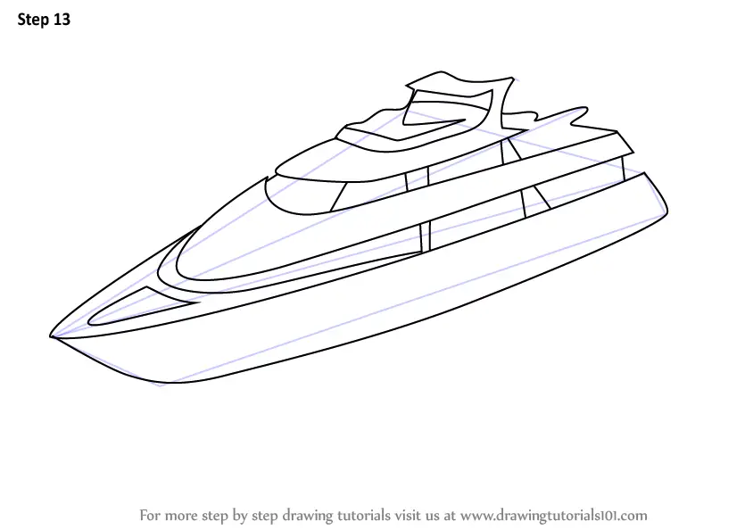 Learn How to Draw a Yacht (Boats and Ships) Step by Step Drawing