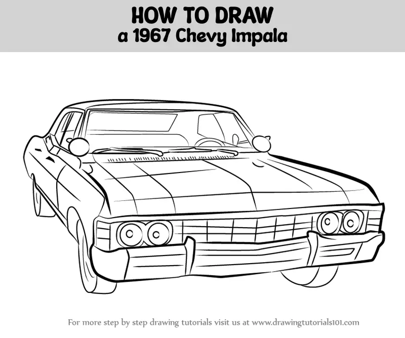 How to Draw a 1967 Chevy Impala (Cars) Step by Step ...