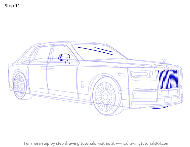 How To Draw 2018 Rolls Royce Phantom Cars Step By Step 2415