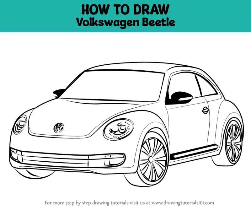 How to Draw Volkswagen Beetle (Cars) Step by Step | DrawingTutorials101.com