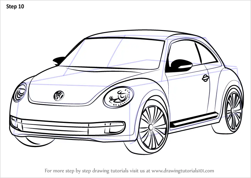How to Draw Volkswagen Beetle (Cars) Step by Step
