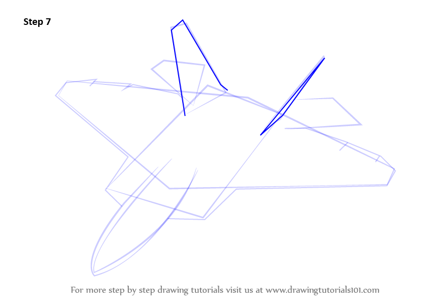 How to Draw Lockheed Martin F-22 Raptor (Fighter Jets) Step by Step ...