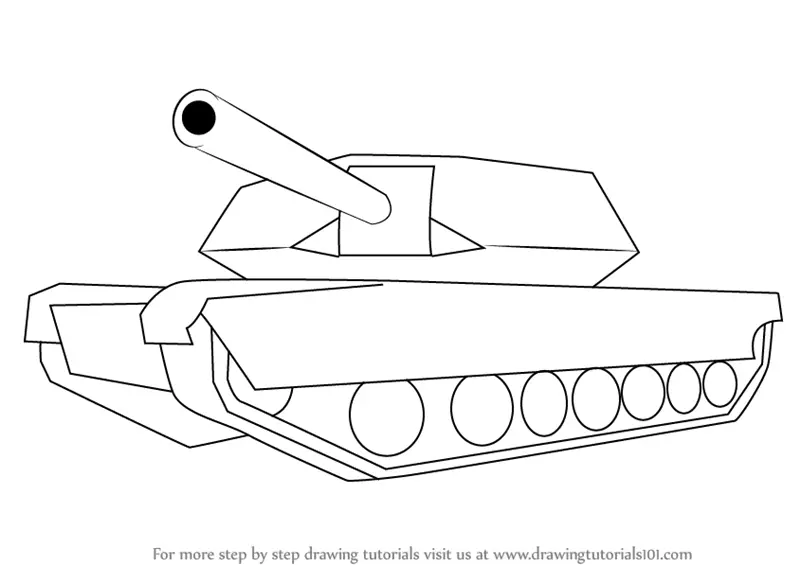 How to Draw a Simple Tank (Military) Step by Step