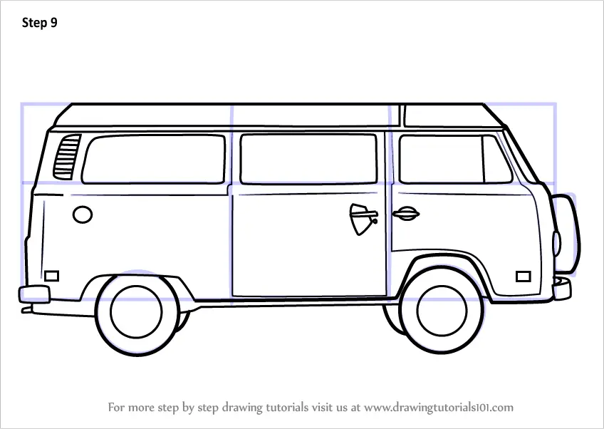 How to Draw a Camper Van (Other) Step by Step